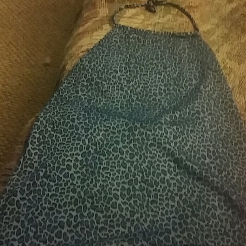 Halter top blue cheetah pride. Worn 1 time....